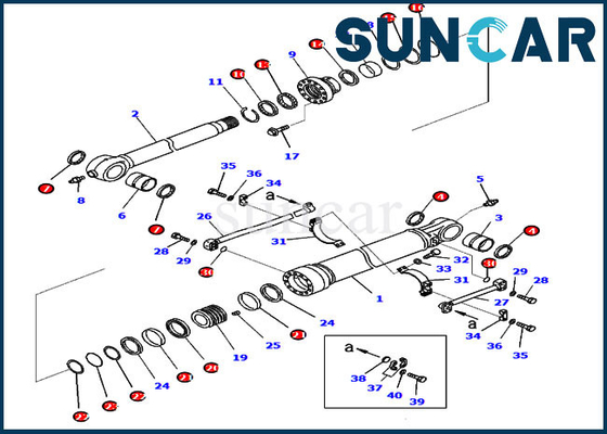 707-99-59550 corredo della sostituzione di Kit Hydraulic Cylinder Fits KOMATSU PC360LC-10 PC360NLC-10 della guarnizione del secchio