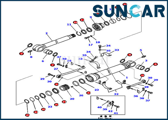 Corredo interno di servizio del cilindro del corredo di riparazione della guarnizione del secchio di KOMATSU 707-99-58410 delle parti PC300-8 7079958410