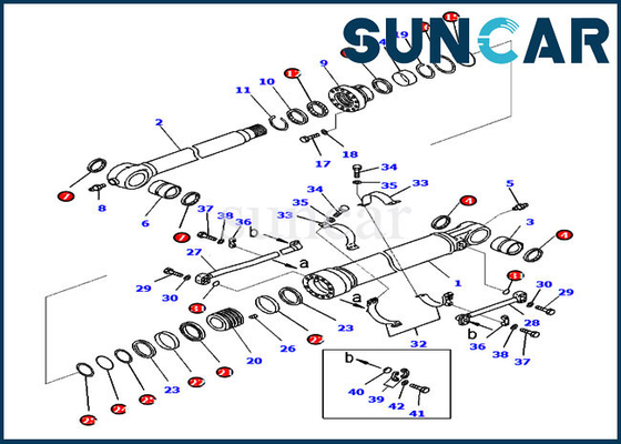 707-99-59630 guarnizione Kit Wear Resistance Excavator Service Kit For PC300-8 KOMATSU del cilindro del secchio