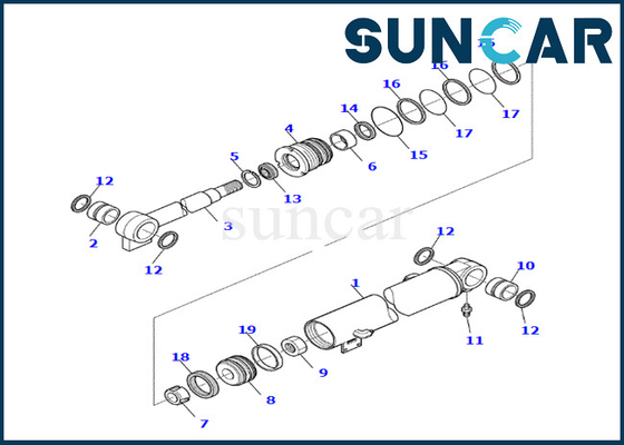 Corredo 878000537 KOMATSU di sigillamento del cilindro dell'asta per il corredo di riparazione della guarnizione del cilindro dell'asta PC35R-8