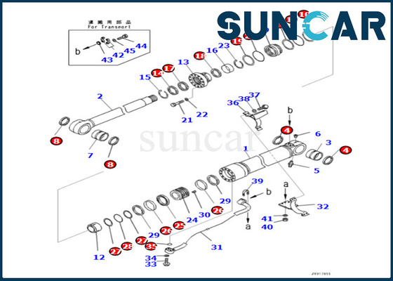 Corredo 707-99-59141 7079959141 KOMATSU della guarnizione del cilindro dell'asta per il corredo di servizio del cilindro dell'asta di PC360LC-10 PC360NLC-10