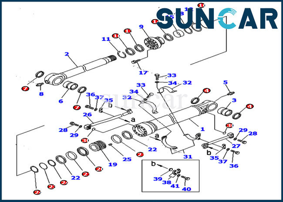 Riparazione Kit Cylinder Oil Seal Kits della guarnizione del secchio di PC360-8M0 PC390LC-8M0 721-98-01080 KOMATSU