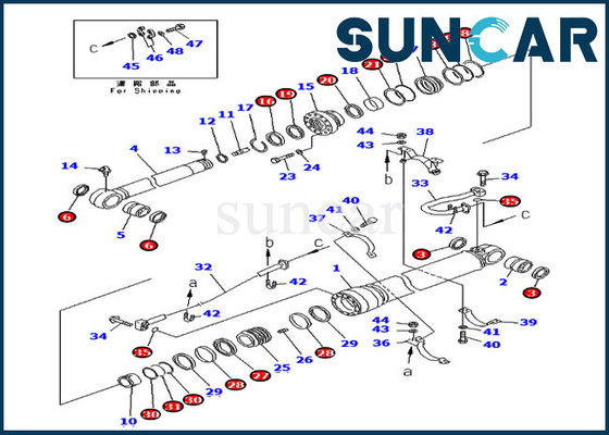 Escavatore 7079967040 Service Kit Arm Hydraulic Cylinder di KOMATSU PC300LC-6 707-99-67040