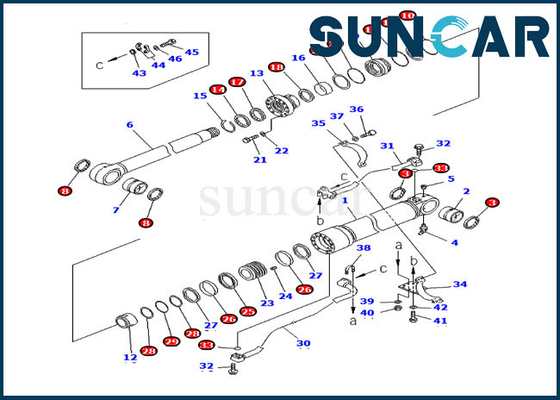 707-99-58140 corredo di sigillamento di Kit Oil Resistance PC300LC-6 KOMATSU della guarnizione di riparazione del cilindro dell'asta