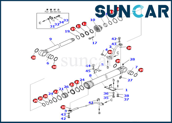 KOMATSU 721-98-01970 un cilindro di 7219801970 aste che sigilla Kit For PC360LCI-11 PC390LCI-11