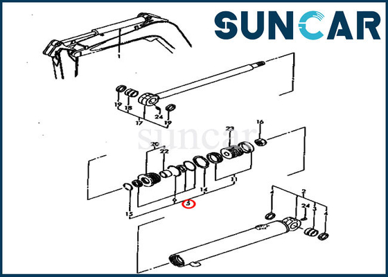 Modello di Kit Seal Kit For KOMATSU PC30FR-1 di servizio del cilindro del braccio di YM172141-99380 YM17214199380