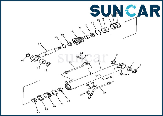 corredo di sigillamento del cilindro dell'asta di Kit Komatsu Fits PC38UU-1 della guarnizione del cilindro dell'asta di 21X-63-02010 21X6302010