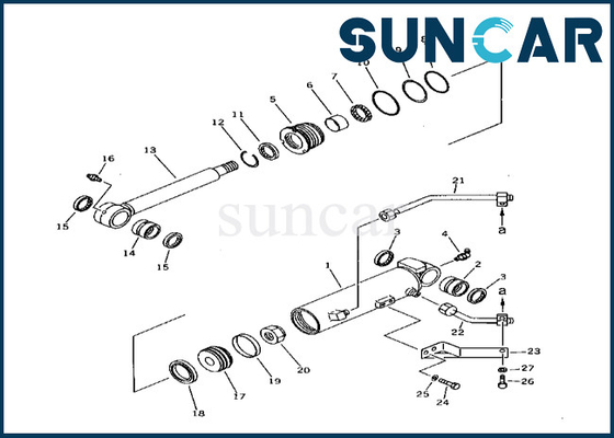 Misure di alta qualità PC38UU-1 KOMATSU del corredo 21X-63-02040 21X6302040 di servizio del cilindro di contrappeso dell'asta