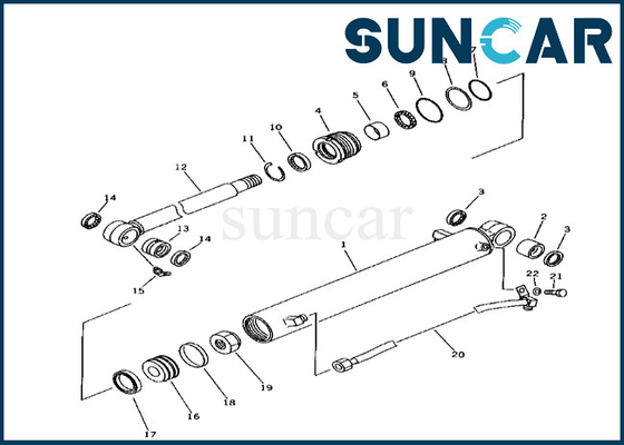 corredo di sigillamento del cilindro del secchio di Kit Fits PC38UU-1 KOMATSU della guarnizione del cilindro del secchio di 21X6302030 21X-63-02030