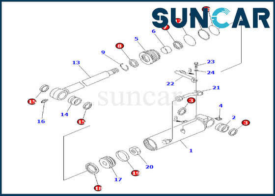 707-98-24180 guarnizione di derivazione di alta qualità Kit For PC38UU-2 KOMATSU di riparazione del cilindro 7079824180