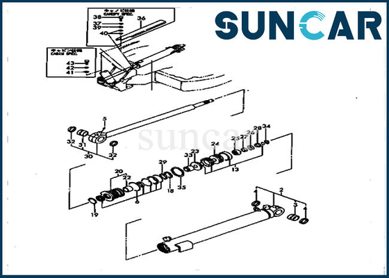 Corredo interno della guarnizione di Service Kit Swing Cylinder For PC30FR-1 PC30FR-2 dell'escavatore delle parti YM172168-72201 di KOMATSU