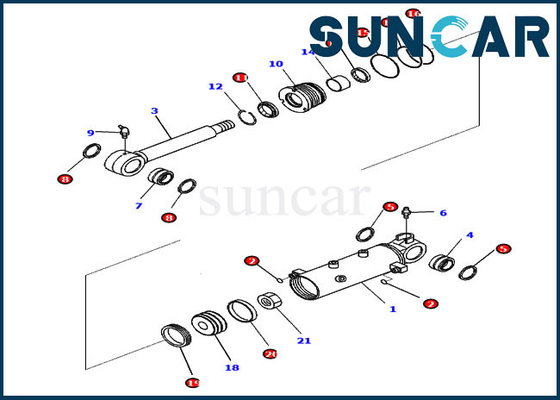 707-98-22930 guarnizione Kit Service Kit Parts Fits KOMATSU PC30MR-3 PC30MR-5 PC27MR-3 del cilindro di lama