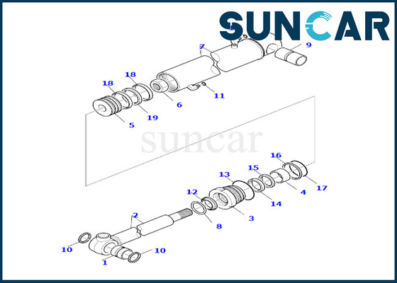 Guarnizione Kit Komatsu 7079926530 del cilindro del secchio 707-99-26530 per PC390LL-10 WB142-5 WB146-5