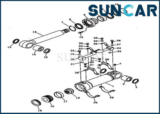 Escavatore inferiore dei modelli di Kit For 208-63-94100 PC400LC-3 PC400-3 KOMATSU della guarnizione del cilindro dello scarico