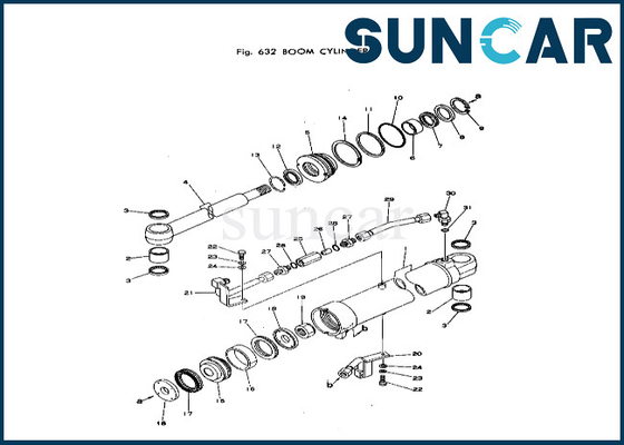 cilindro dell'asta di 20T-63-56101 20T6356101 che sigilla il corredo di servizio del cilindro dell'asta di Kit Komatsu For PC40-1