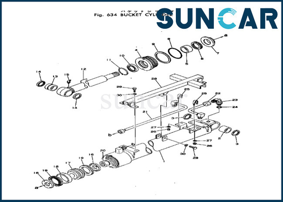 Guarnizione Kit For PC40-1 PC40-2 KOMATSU del cilindro del secchio del corredo di riparazione del cilindro del secchio 20T6376105 20T-63-76105