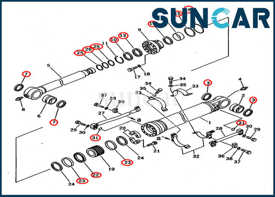 707-99-67015 escavatore Service Kit Bucket Cylinder For Backhoe KOMATSU PC400-5D PC400-6C