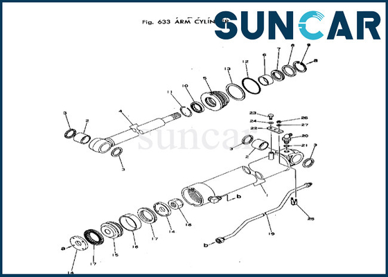 cilindro del braccio di 20T-63-66103 20T6366103 che sigilla il corredo di riparazione del cilindro del braccio di Kit Komatsu Fits PC40-1 PC40-2