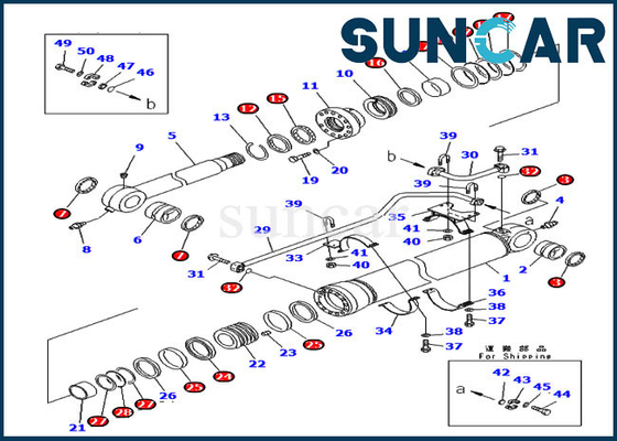 707-99-67300 7079967300 versione d'oltremare KOMATSU di Kit For PC450LC-6 PC450-6 di servizio del cilindro dell'asta
