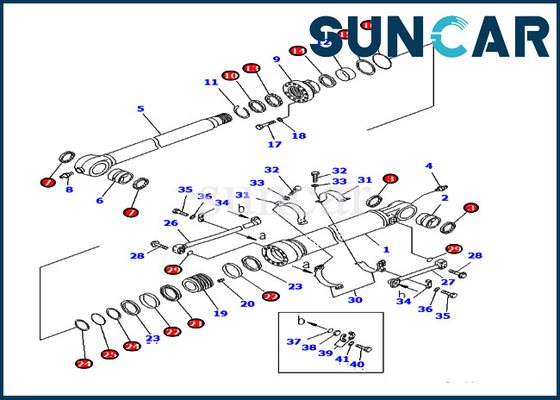 Riparazione Kit Replacement Oil Seal Kits della guarnizione del braccio di PC400LC-7 PC400-7 707-99-69730 per il cilindro di KOMATSU