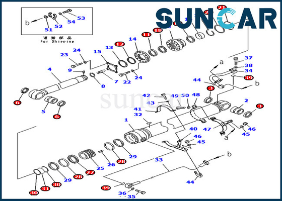 Misure Komatsu di modello PC400LC-7 PC400-7 del corredo 7079976140 di sigillamento del secchio del corredo 707-99-76140 di servizio del cilindro del braccio