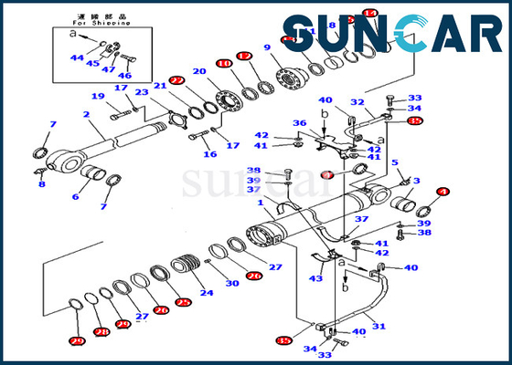 Corredo 707-99-76141 7079976141 della guarnizione del cilindro del secchio del braccio per l'escavatore di PC400-7 PC400LC-7 KOMATSU