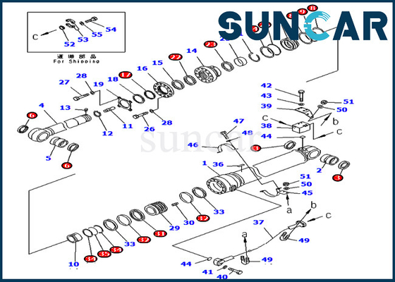 Escavatore Arm Service Kit Parts 707-99-69770 7079969770 per il cilindro idraulico di KOMATSU PC400-7 PC400LC-7