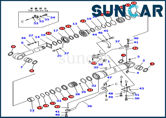 707-99-65210 escavatore Replacement Service Parts di Kit For PC400-7 PC400LC-7 di riparazione della guarnizione dell'asta di KOMATSU