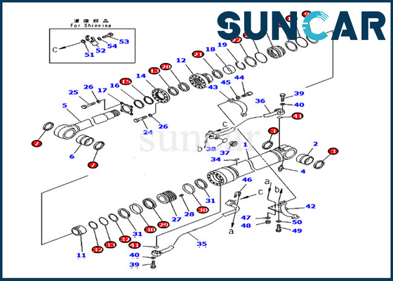 Guarnizione Kit Hydraulic Cylinder di riparazione dell'asta 707-99-72270 7079972270 KOMATSU PC400-7 PC400LC-7 per il cariC.A.Tore