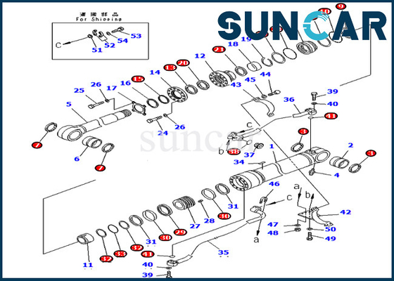 707-99-65200 7079965200 corredo di sigillamento di Kit For Komatsu Models PC400-7 PC400LC-7 di servizio del cilindro dell'asta