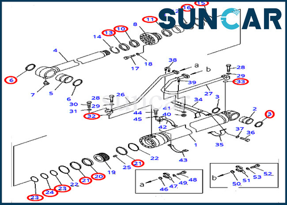 707-99-50650 la guarnizione Kit Service Kit Fits PC400LC-8 PC400-8 KOMATSU del cilindro del secchio modella i corredi