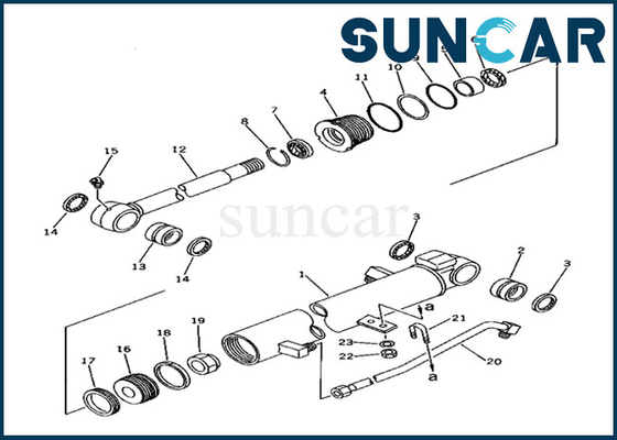Cilindro del secchio che sigilla riparazione Kit Fits PC40-6 del cilindro del secchio di Kit Komatsu 20T-63-02080 20T6302080