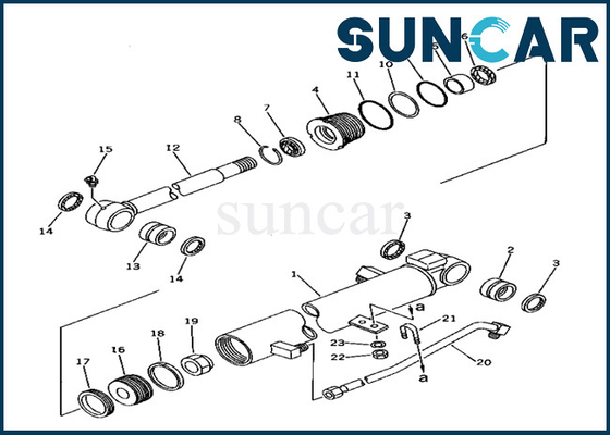 Guarnizione Kit Swing Cylinder Repair Kit 20T6302140 20T-63-02140 KOMATSU del cilindro dell'oscillazione per PC40-6