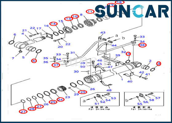 707-99-50720 7079950720 attrezzatura pesante di Kit Bucket Cylinder For Komatsu PC400-7 PC400LC-7 di servizio