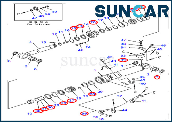 707-99-69740 corredo di Hydraulic Oil Seal dell'escavatore di Kit Fits Komatsu PC400-7 di riparazione della guarnizione del cilindro del braccio