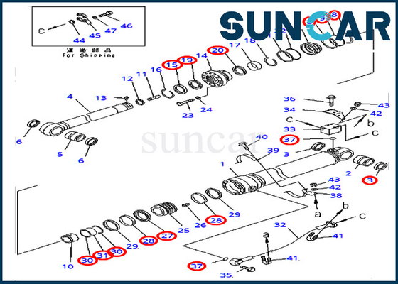 707-99-69710 7079969710 versione d'oltremare di KOMATSU del cilindro del braccio di Kit For PC400-7 PC400LC-7 PC450-7 della guarnizione