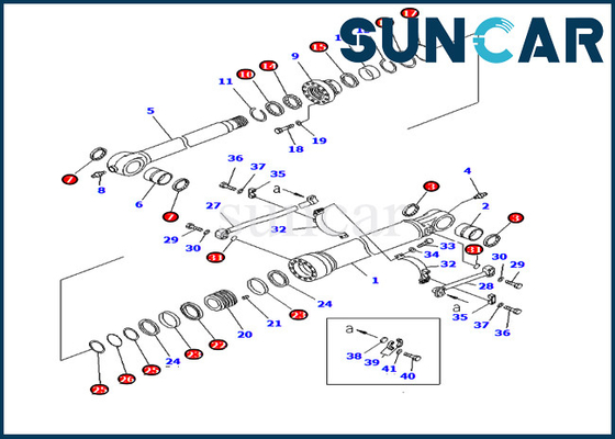 Escavatore Komatsu Sealing Kit del corredo 707-99-72240 PC400-7 PC450LC-7 PC400LC-7 di servizio del cilindro del secchio