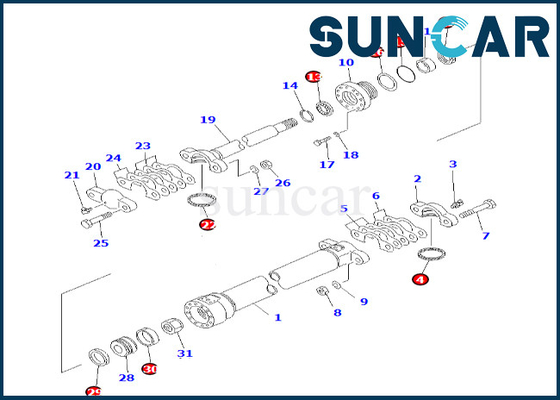 Guarnizione eccellente Kit Fits GD825A-2 del cilindro della fodera 707-98-35110 di Kit Komatsu 7079835110 della guarnizione del cilindro dello spostamento del lato della barra di traino
