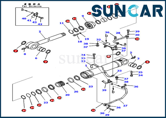 707-99-75910 parti di ricambio di Kit For Hydraulic Cylinder Komatsu PC450-8 PC550LC-8 PC400LC-8 della guarnizione del secchio