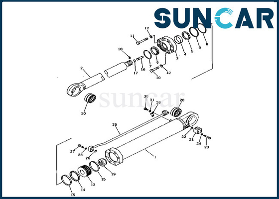 Corredo 208-63-65500 della guarnizione del cilindro del braccio di KOMATSU un cilindro di 2086365500 braccia che sigilla Kit For PC400-1 PC400LC-1