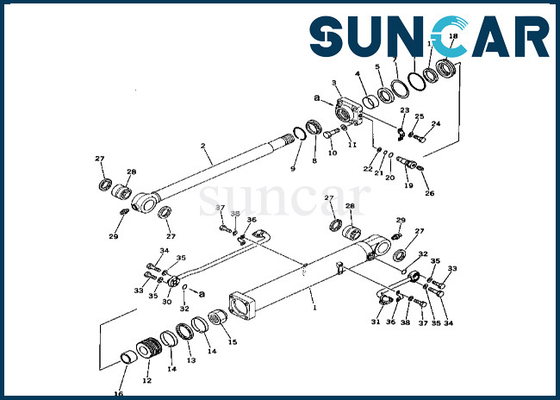 208-63-76100 2086376100 corredo di riparazione della guarnizione del cilindro del secchio di Kit Komatsu Fits PC400-1 PC400LC-1 della guarnizione del cilindro del secchio