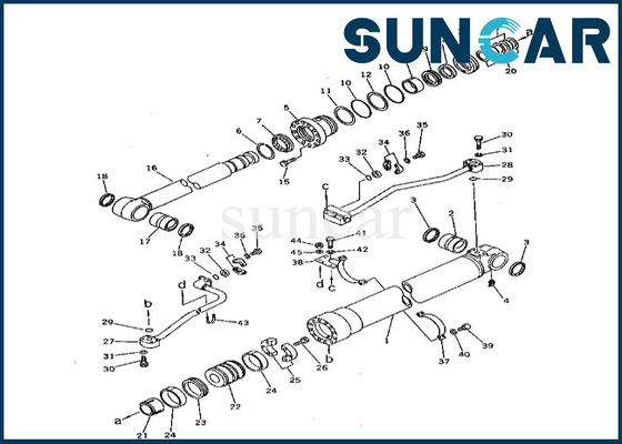 Corredo di riparazione della guarnizione del cilindro dell'asta 208-63-52100 corredo della guarnizione del cilindro di 2086352100 aste per PC400-3 PC400LC-3 KOMATSU