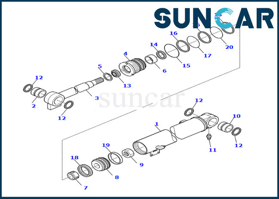 878000539 corredo resistente all'uso della sostituzione del cilindro dell'asta di Kit For PC45R-8 KOMATSU della guarnizione del cilindro dell'asta