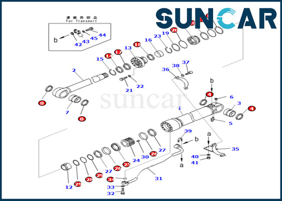 707-99-72061 7079972061 corredo di sigillamento del cilindro dell'asta di Kit For PC490-10 PC490LC-10 KOMATSU della guarnizione del cilindro dell'asta