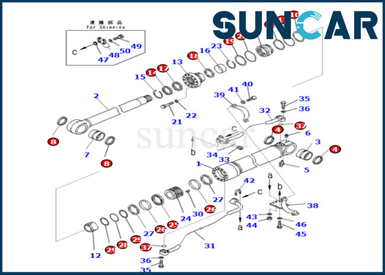Corredo di alta qualità e di successo 707-99-72060 7079972060 della guarnizione del cilindro dell'asta di KOMATSU per PC490LC-10