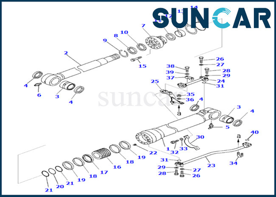 Guarnizione Kit Remover Cylinder Repair Kit del cilindro del dispositivo di rimozione 7079937090 707-99-37090 misure PC490LC-10 PC490LC-11 KOMATSU