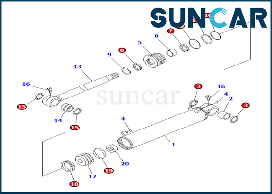 707-98-29650 guarnizione Kit Komatsu For PC600-8 PC600LC-8 PC800LC-8 del cilindro di 7079829650 dispositivi di rimozione