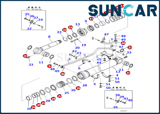 KOMATSU 721-98-00220 guarnizione Kit Bucket Cylinder Seal Kit del cilindro di 7219800220 braccia per PC650LC-11 PC700LC-11