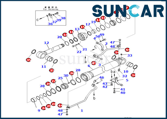 Guarnizione Kit For PC500LC-10R PC500LC-10M0 del cilindro dell'asta del corredo di riparazione del cilindro dell'asta 721-98-03990 7219803990 KOMATSU