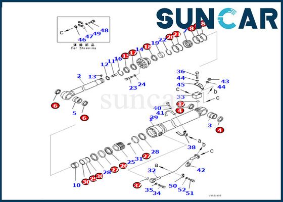 KOMATSU 707-99-76190 guarnizione Kit For PC400LCSE-8R PC500LC-8R PC500LC-8 del cilindro di 7079976190 braccia